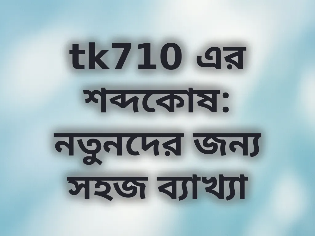 tk710 এর শব্দকোষ: নতুনদের জন্য সহজ ব্যাখ্যা