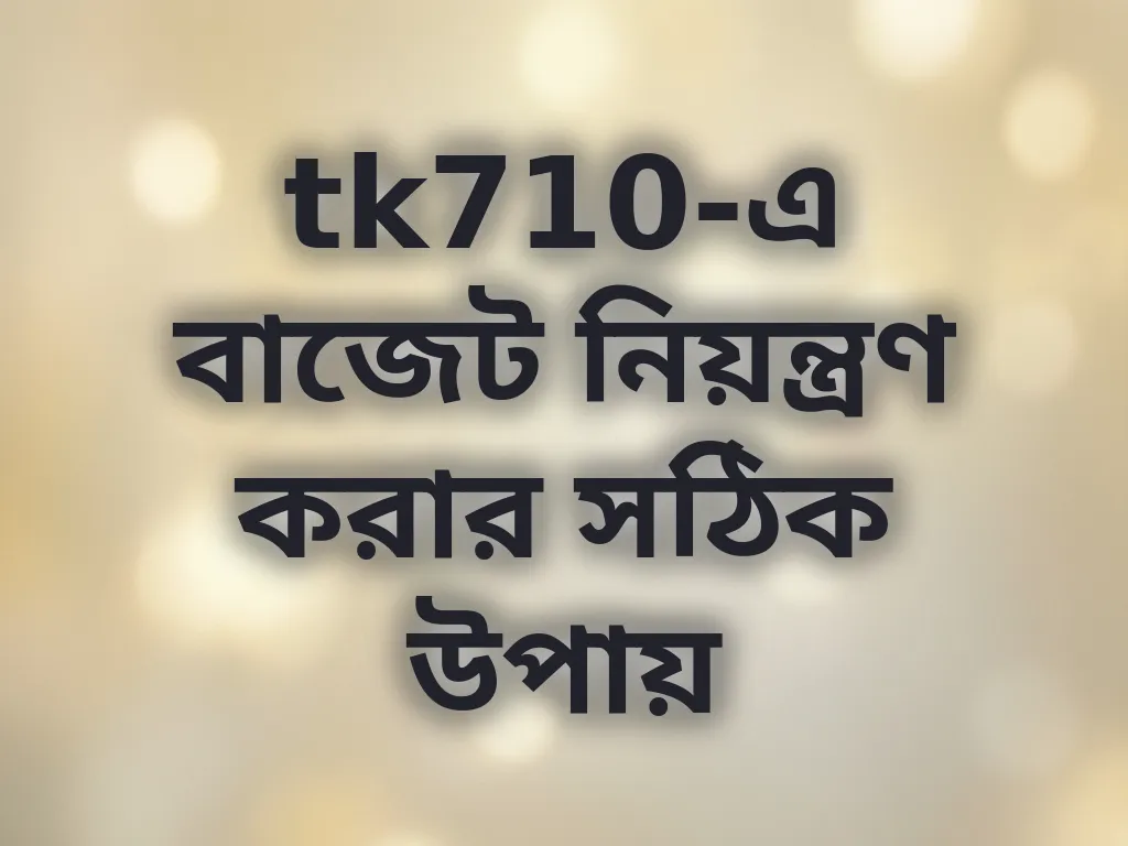 tk710-এ বাজেট নিয়ন্ত্রণ করার সঠিক উপায়